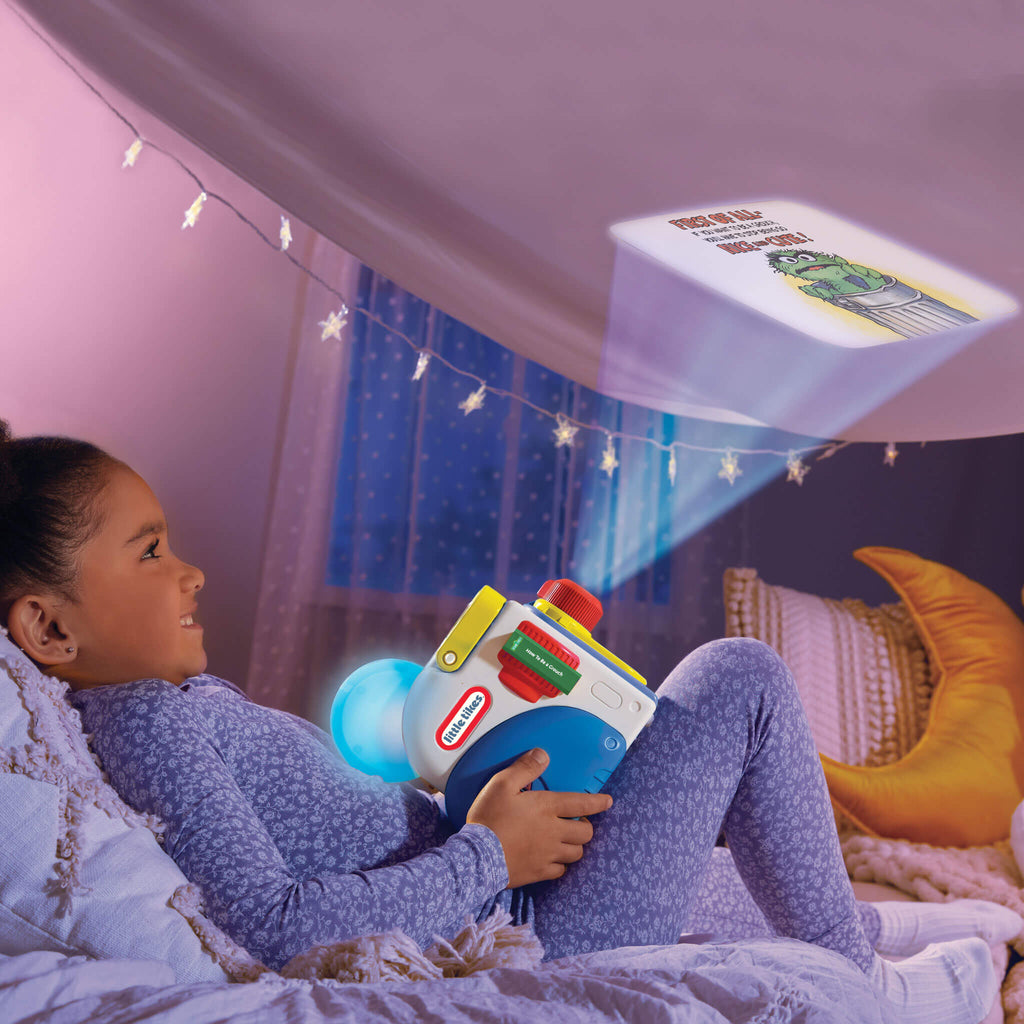 Girl watching Story on the ceiling